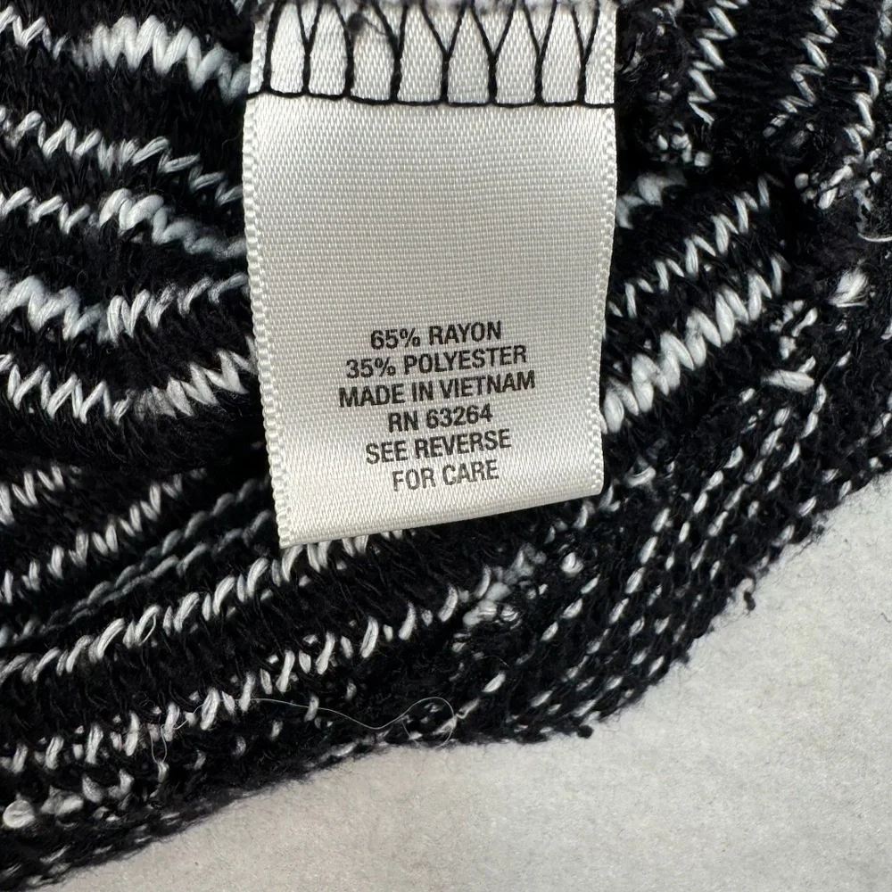 Sunday Long Sleeve Striped Sweater Womens Size Large Black White Knit